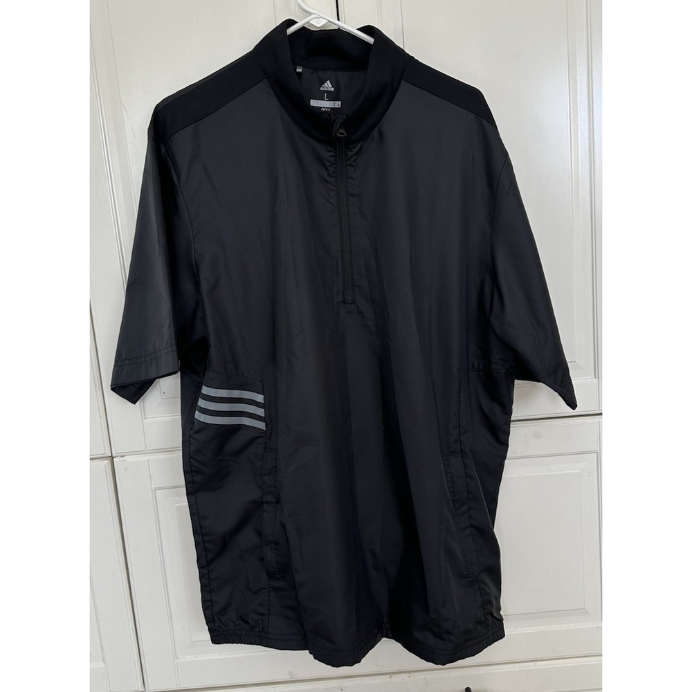 Adidas Men's Golf Windbreaker Pullover Jacket Quarter Zip Black sizes: L
